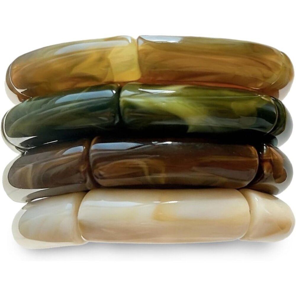 Chunky Acrylic Bangle Bracelets Women Stack Fashion Jewelry Non-Metal